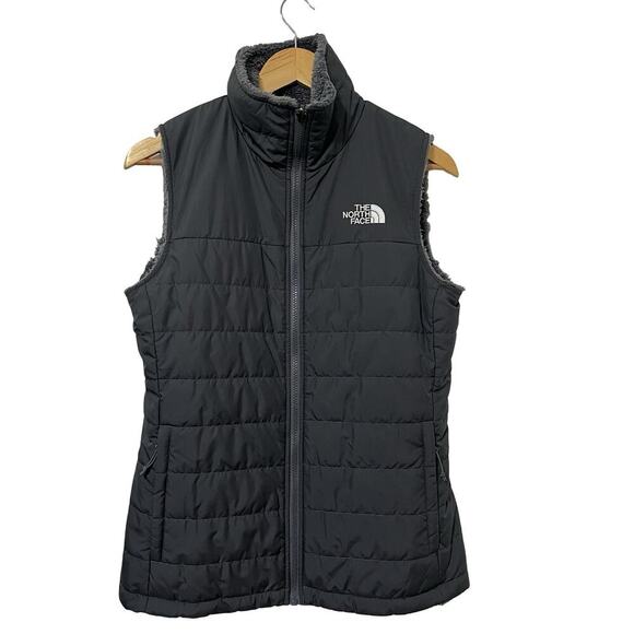 The North Face Womens Mossbud Reversible Sherpa Vest Size S Gray Outdoors - Picture 1 of 10